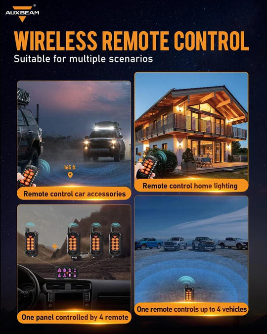 AUXBEAM AC-800 RGB Switch Panel with APP&Remote Control, Toggle/ Momentary/ Pulsed Mode Supported