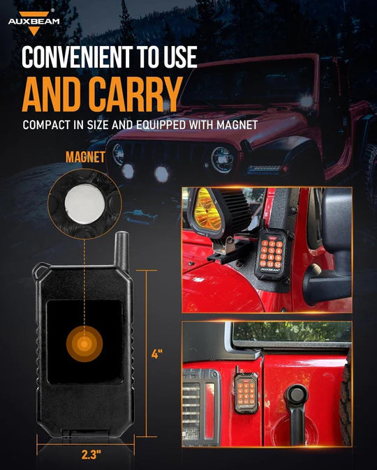 AUXBEAM AC-1200 RGB Switch Panel with APP&Remote Control, Toggle/ Momentary/ Pulsed Mode Supported(One-Sided Outlet)