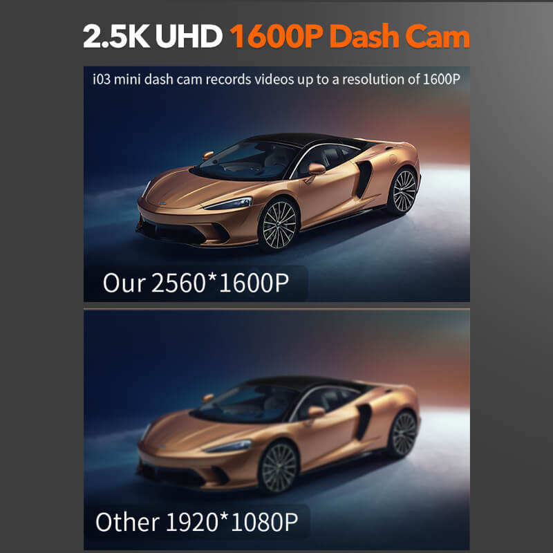 i03 | Built-in WiFi 2.5K Front&Full HD 1600P Dash Cam camera WOLFBOX