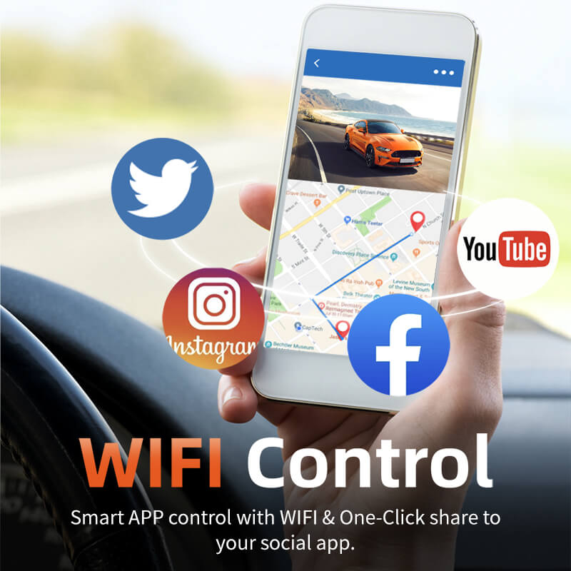 i07 | 3 Channel 2.5K+1080P+1080P Dashboard Recorder Built-in GPS WiFi camera WOLFBOX