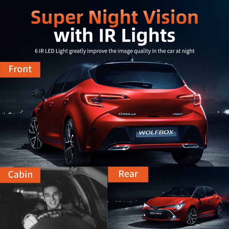 i07 | 3 Channel 2.5K+1080P+1080P Dashboard Recorder Built-in GPS WiFi camera WOLFBOX