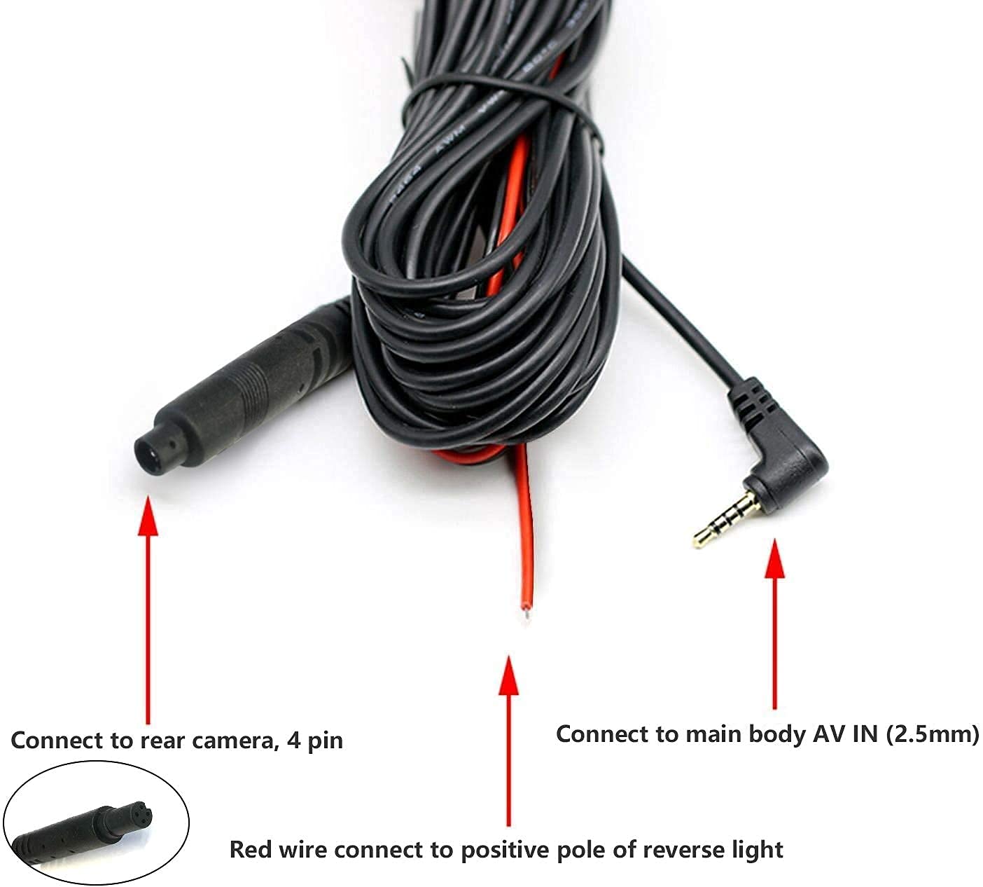 WOLFBOX 33/50 Feet Rear Camera Extension Cable Accessory WOLFBOX
