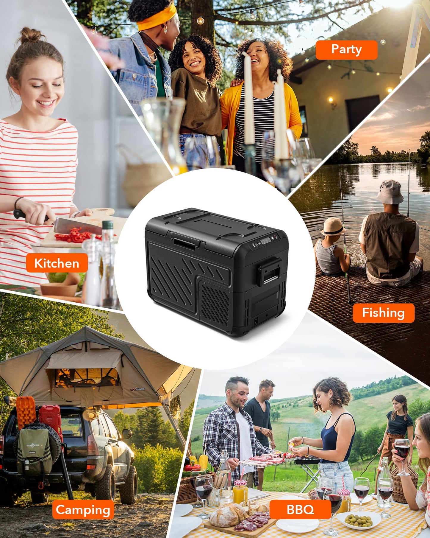 WOLFBOX Car Fridge Dual Zone Portable Refrigerator large 19quart /26quart capacity 12/24V DC Car Fridge WOLFBOX