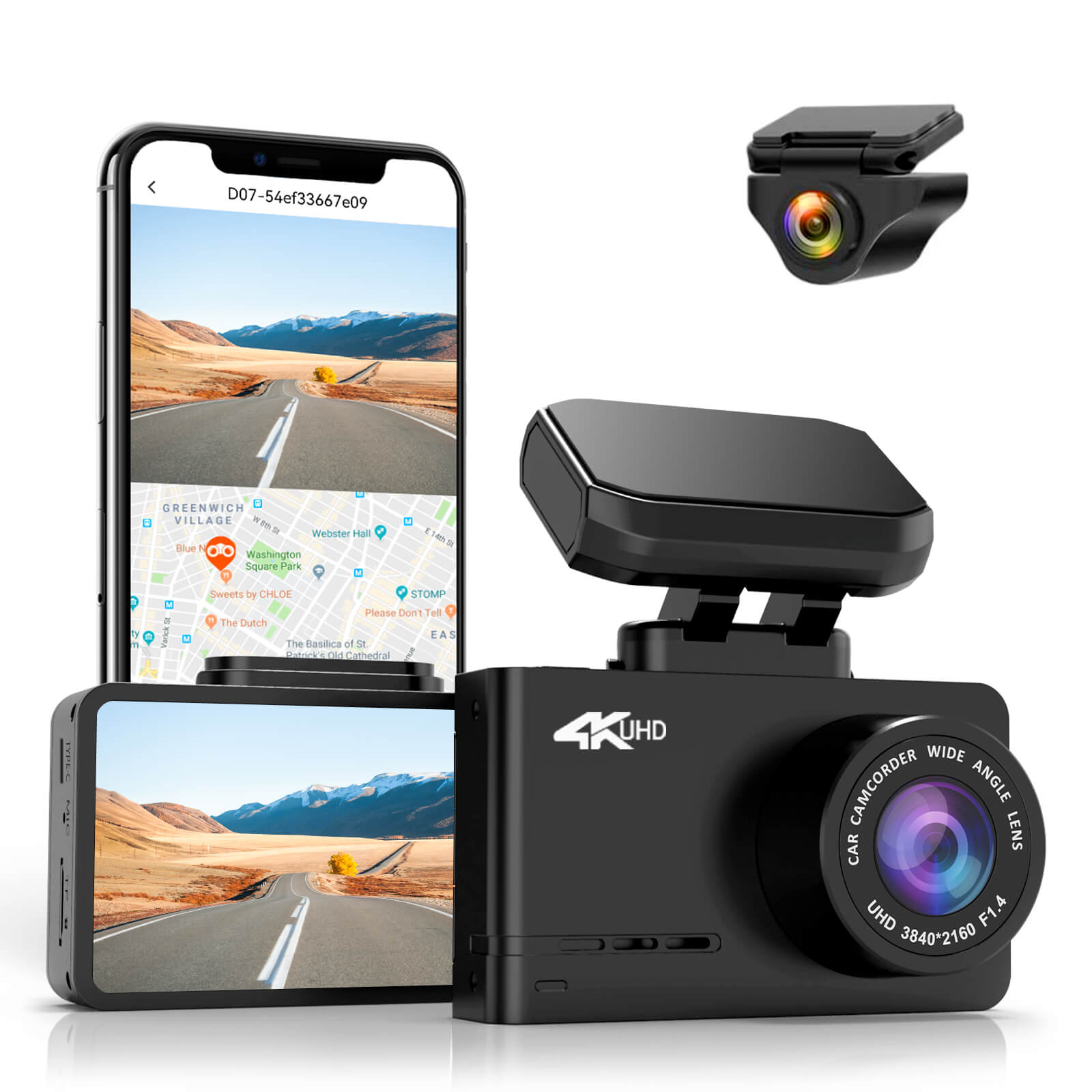 WOLFBOX D07 4k Dash Cam Front And Rear Car Camera camera WOLFBOX Default Title