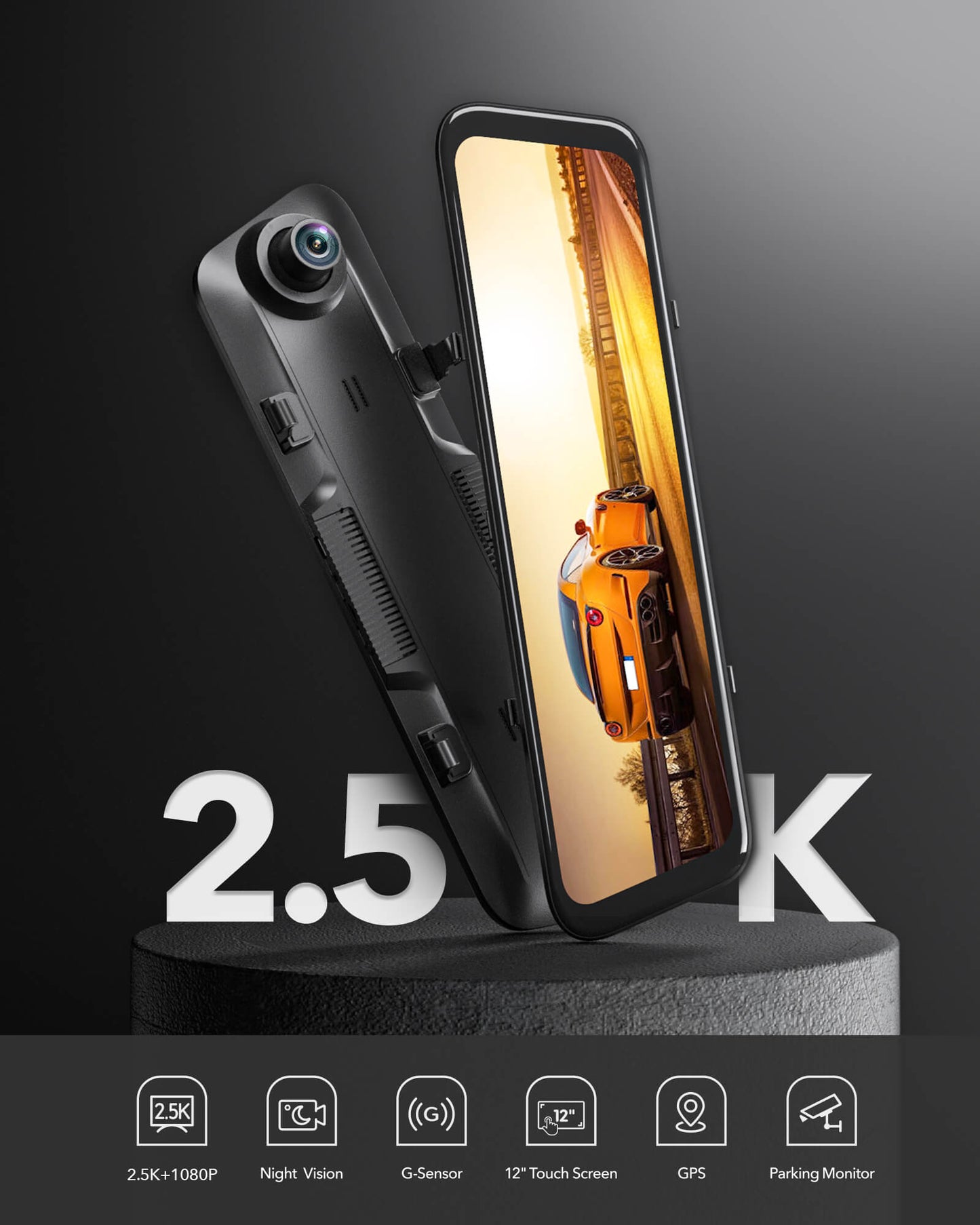 WOLFBOX G840H Wi-Fi Rear View Mirror Dash Cam camera WOLFBOX