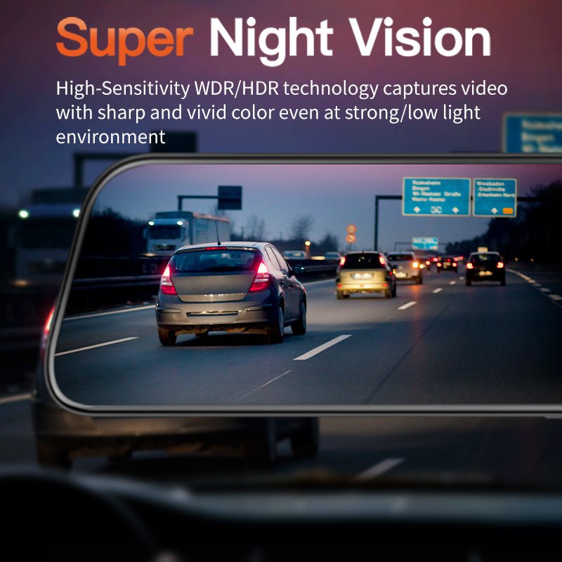 WOLFBOX G840S 12″ 4K Mirror Dash Cam 2160P Full HD Smart Rear View Camera Mirror Dash Cam camera WOLFBOX