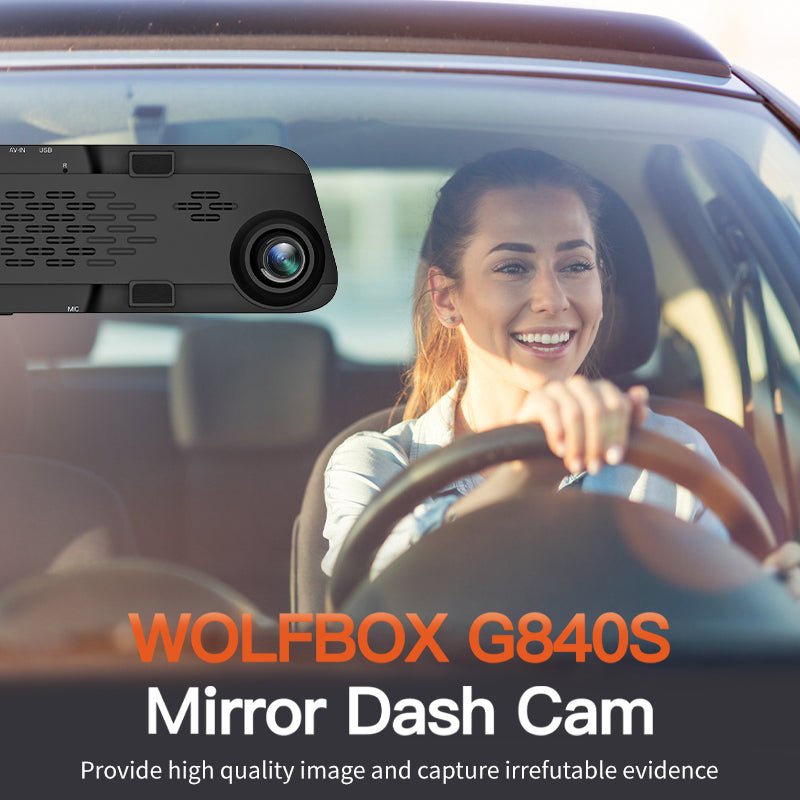WOLFBOX G840S 12″ 4K Mirror Dash Cam 2160P Full HD Smart Rear View Camera Mirror Dash Cam camera WOLFBOX