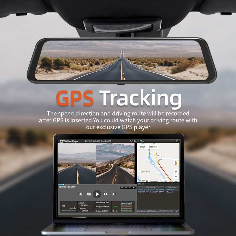 WOLFBOX G850 Rearview Mirror Backup Camera Dash Cam Smart Mirror camera WOLFBOX