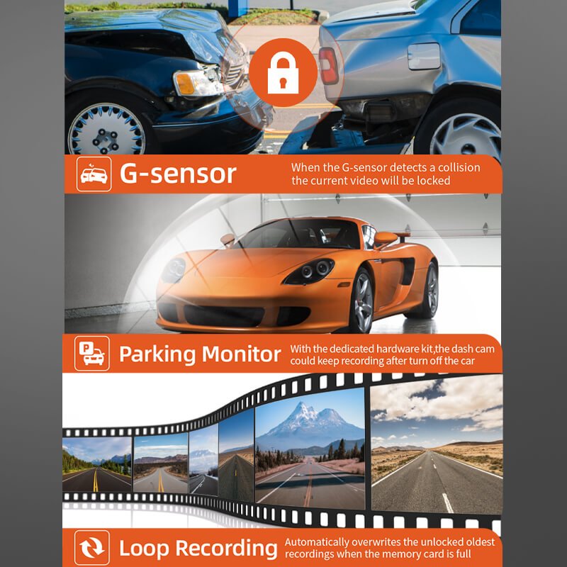 WOLFBOX G850 Rearview Mirror Backup Camera Dash Cam Smart Mirror camera WOLFBOX