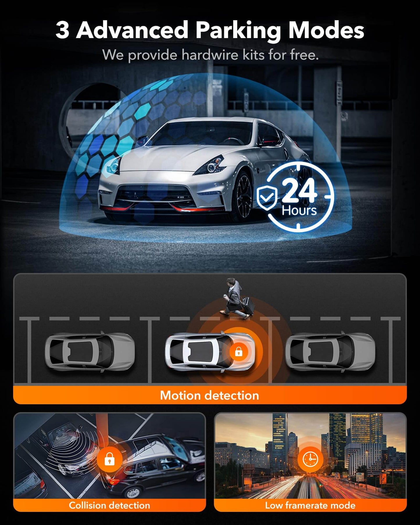 WOLFBOX G890 3 Channel Dash Cam with GPS Smart Mirror camera WOLFBOX