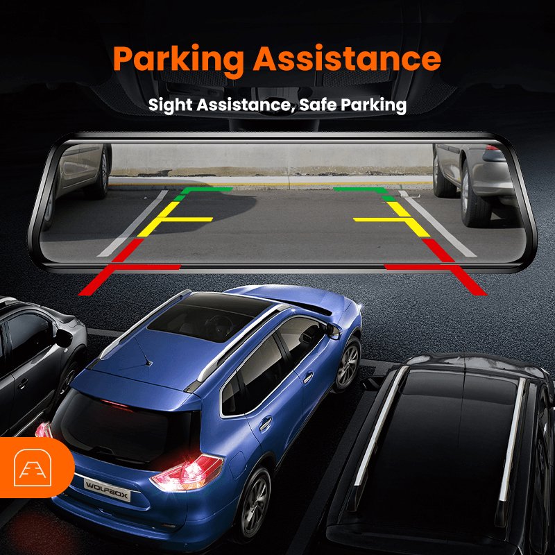 WOLFBOX G900 4K+2.5K Touch Screen Parking Monitoring Dash Cam Smart Mirror camera WOLFBOX