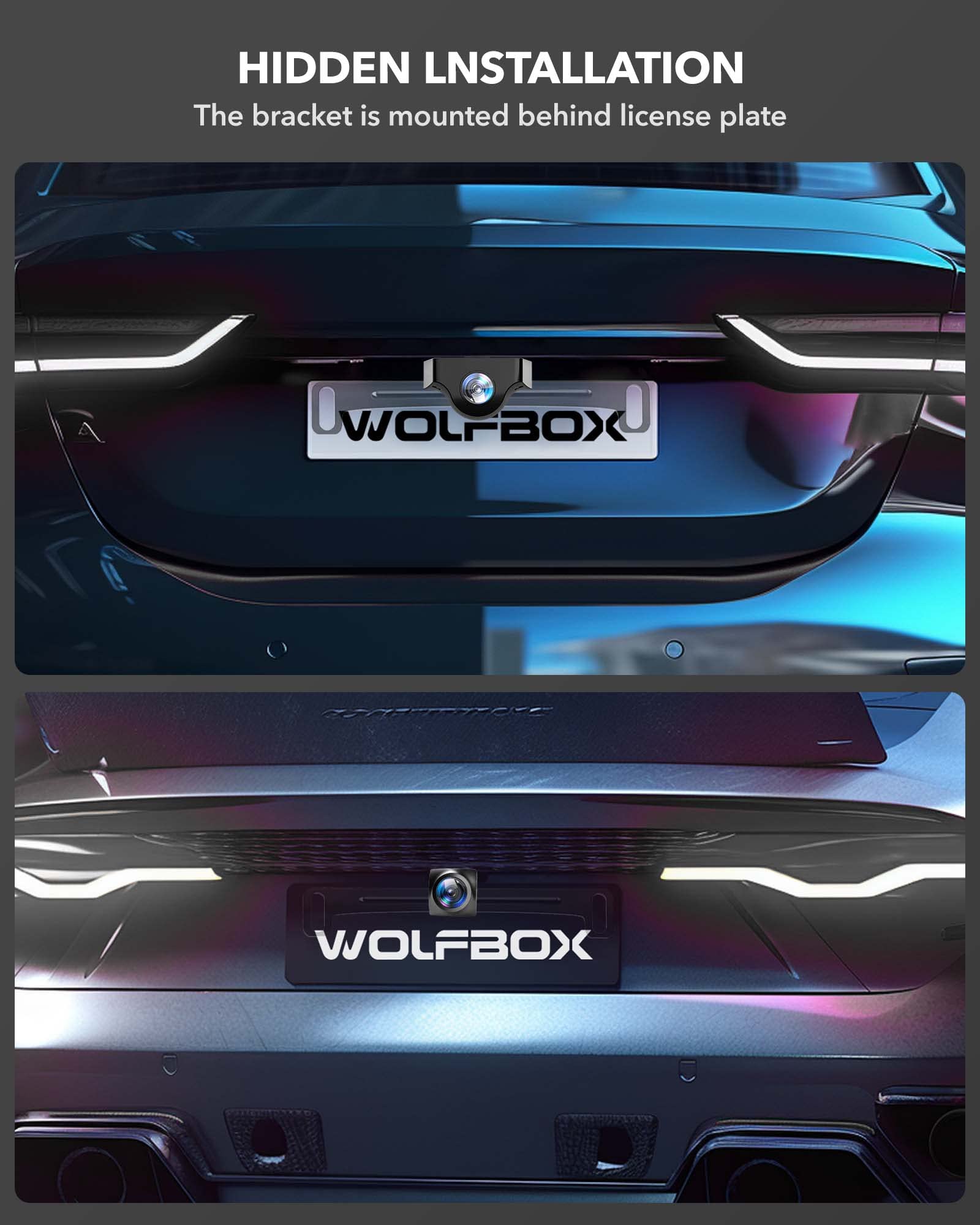 WOLFBOX Reverse Camera Plate Bracket for Easy Backup View Installation Accessory WOLFBOX