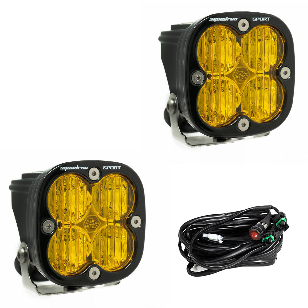 BAJA DESIGNS Squadron Sport Black LED Auxiliary Light Pod Pair - Universal